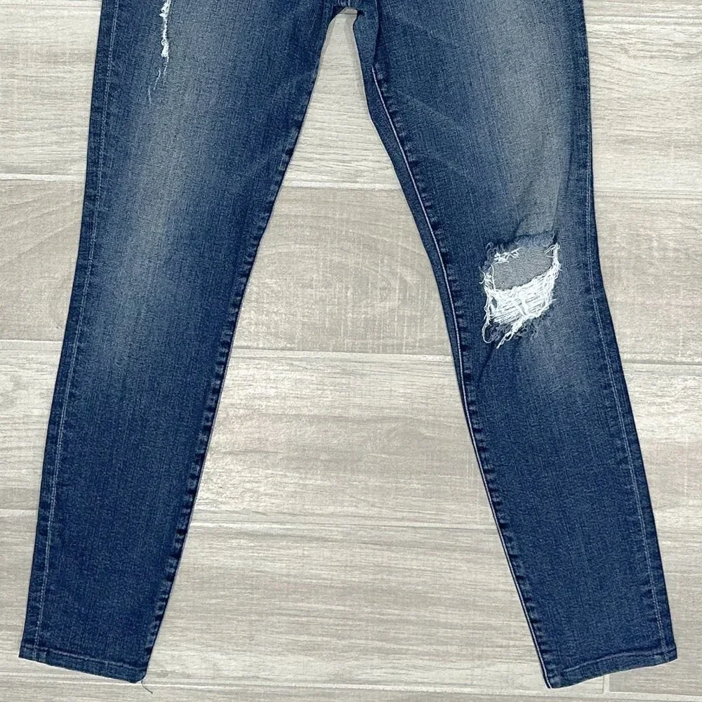 Frame Le High Rise Distressed Skinny Jeans in Endell Dark Wash Denim Size 26